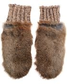 By Malene Birger Bellish Rabbit Fur Mittens - Lyst