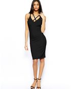 John Zack Bodycon Dress With Strap Detail - Lyst