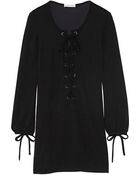 Etoile Isabel Marant Wisdom Lace-Up Jersey Mini Dress - Lyst