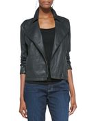 Eileen Fisher Waxed Short Moto Jacket - Lyst