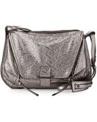 Kooba Leroy Metallic Woven Leather Messenger Bag - Lyst
