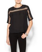 Rebecca Taylor Long Sleeve Cutout Top - Lyst
