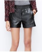 Ann Taylor Faux Leather Shorts - Lyst
