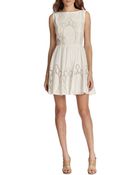Alice + Olivia Vinny Embroidered Cutout Cotton Dress - Lyst
