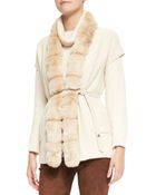 Loro Piana Paris Belted Chinchilla Fur-Trim Baby Cashmere Vest - Lyst