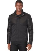 Calvin Klein Faux Leather Mix Media Jacket - Lyst