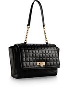 Calvin Klein Connie Quilted Flap Leather Shoulder Bag - Lyst