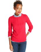 Tommy Hilfiger Cable-Knit Crew-Neck Sweater - Lyst