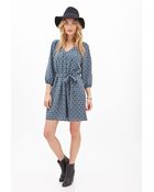Forever 21 Abstract Floral Tie-Waist Dress - Lyst