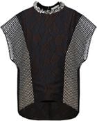 3.1 Phillip Lim Embellished Cloqué and Mesh Top - Lyst