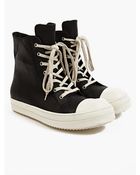 Rick Owens Men'S Black And White Leather Sneakers - Lyst