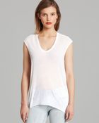 Helmut Lang Tee - Threadbare Back Cowl - Lyst
