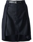 Mm6 By Maison Martin Margiela Asymmetric Hem Layered Skirt - Lyst