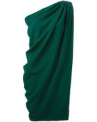 Lanvin One Shoulder Crepe Dress - Lyst