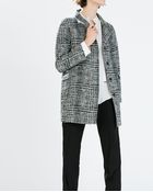 Zara Houndstooth Wool Coat - Lyst