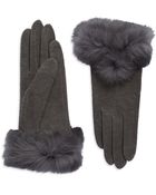 Carolina Amato Rabbit Fur Trim Gloves - Lyst