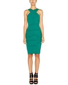 Nicole Miller Gathered Pleat Sheath Dress - Lyst