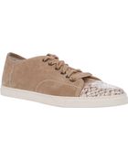 Lanvin Snake-Stamped Cap-Toe Sneakers - Lyst