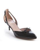 Gucci Black Patent Leather Bow Accent Pump - Lyst