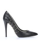 Saint Laurent Black Leather Stud Detail Stiletto Pumps - Lyst