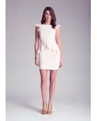 Bebe Elise Crepe Peplum Dress - Lyst