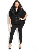 Michael Kors Michael Plus Size Fauxfur Poncho Sweater - Lyst