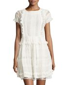 RED Valentino Swiss Dot Floral-Lace Dress - Lyst