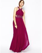 Forever Unique Abba Halter Maxi Dress With Embellishment - Lyst