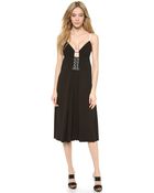Alexander Wang Pleated Cami Logo Eyelet Dress - Vinyl - Lyst