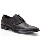Versace Black Embossed Wingtip Oxfords - Lyst