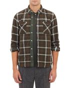 Sacai Plaid-Pattern Quilted Shirt Jacket - Lyst