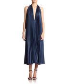 TOME Pleated Satin Halter Gown - Lyst