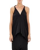 Rick Owens Tech-Crepe V-Neck Tank - Lyst