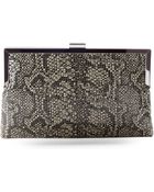 La Regale Python Print Mesh Clutch - Lyst