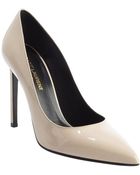 Saint Laurent Nude Patent Leather Pointed Toe Pumps - Lyst