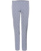 Tory Burch Ruth Printed Grosgrain Straight-Leg Trousers - Lyst