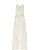 Jay Ahr Draped Voile And Lace Maxi Dress - Lyst