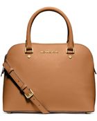 Michael Kors Cindy Medium Saffiano Leather Dome Satchel - Lyst