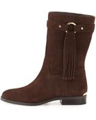 MICHAEL Michael Kors Rhea Suede Fringe Boot - Lyst