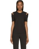 Maison Martin Margiela Black Slashed Shoulder T_Shirt - Lyst