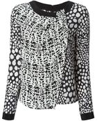 Raoul Contrasting Prints Draped Top - Lyst
