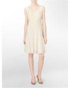 Calvin Klein Fit + Flare Sleeveless Dress - Lyst
