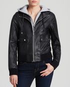 MICHAEL Michael Kors Hoodie Leather Jacket - Lyst