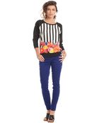 Trina Turk Striped And Floral Printed Top - Lyst