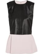 Maison Margiela Velvet-Paneled Crepe Top - Lyst