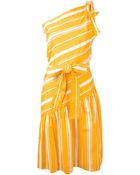 Yves Saint Laurent Vintage Tie Striped Dress - Lyst