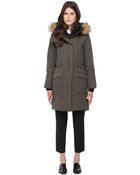 SOIA & KYO Edita Military Winter Parka Coat With Fur Hood - Lyst