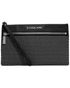 Michael Kors Michael Microstud Selma Large Zip Clutch - Lyst