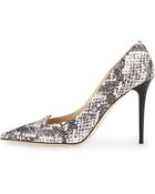 Jimmy Choo Avril Logo-print Snake Pump - Lyst
