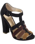 Cole Haan Suede Colorblock T-Strap Sandals - Lyst